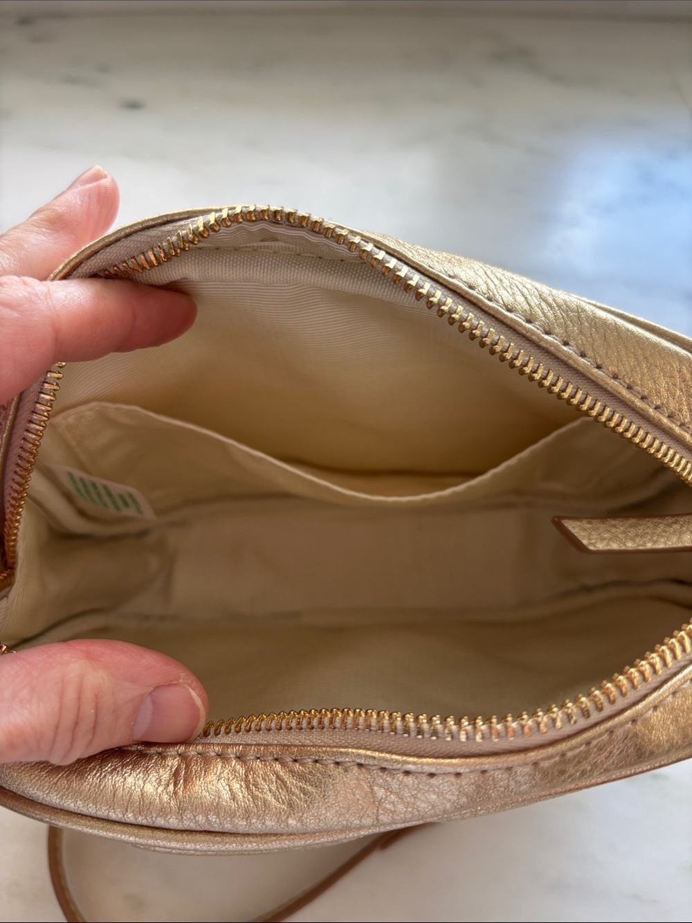 Lilly Pulitzer Dessa Quilted Gold Leather purse - Picture 2 of 6